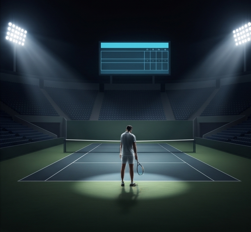 Tennis player on the court