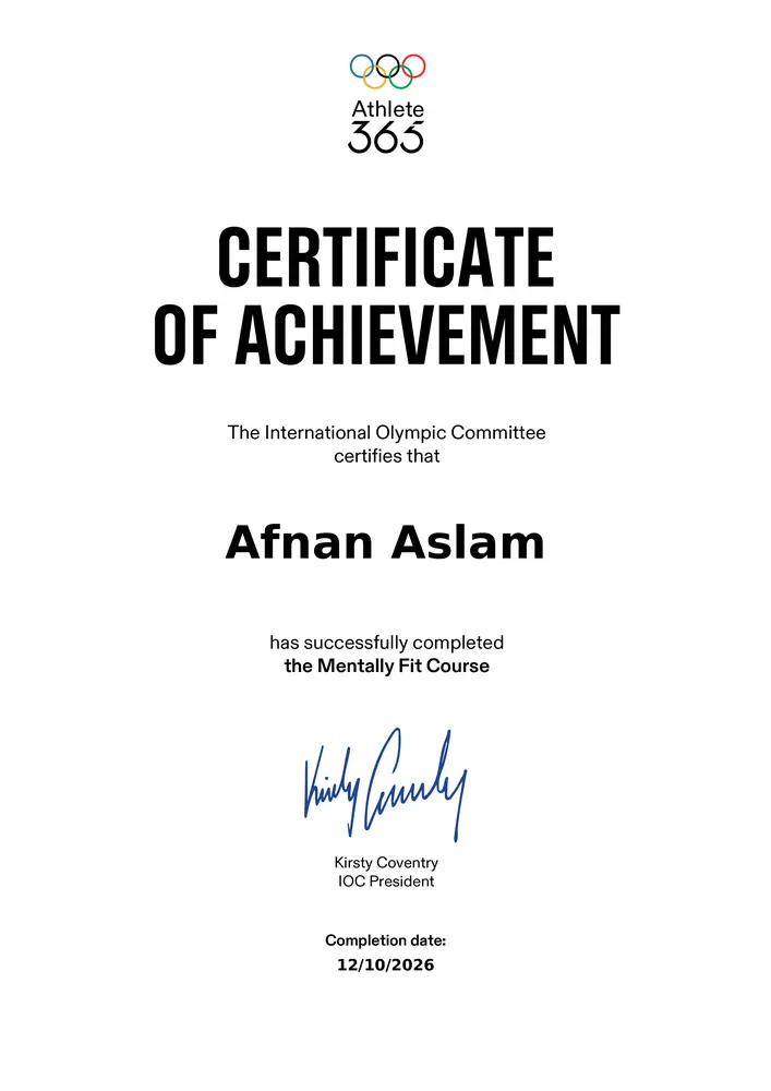 Mentally Fit -Certificate