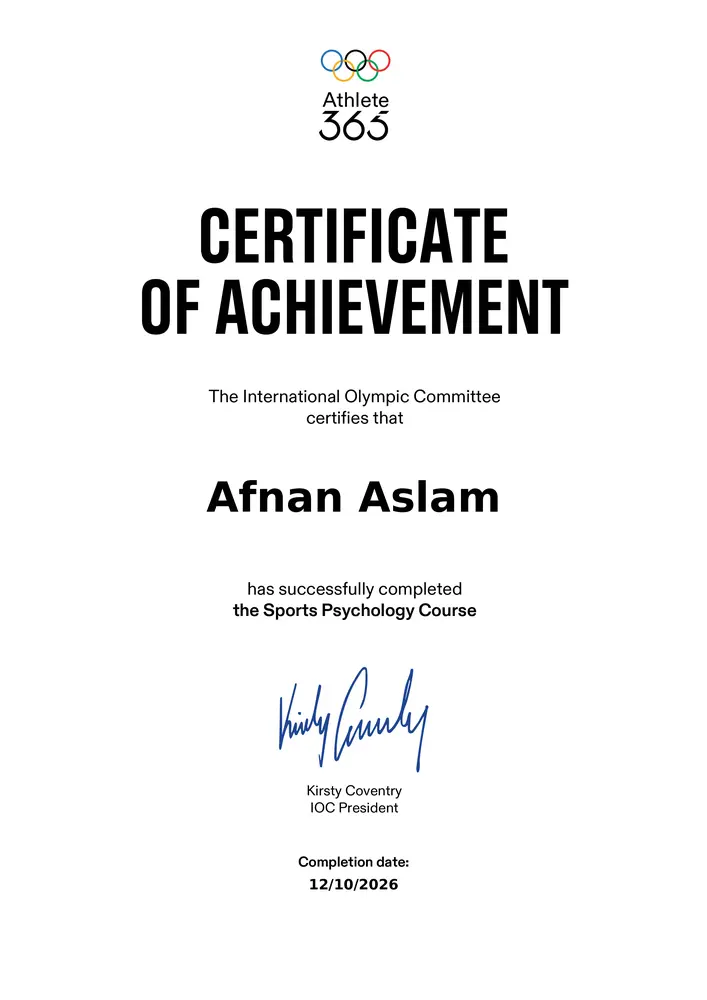 Sports Psychology-Certificate